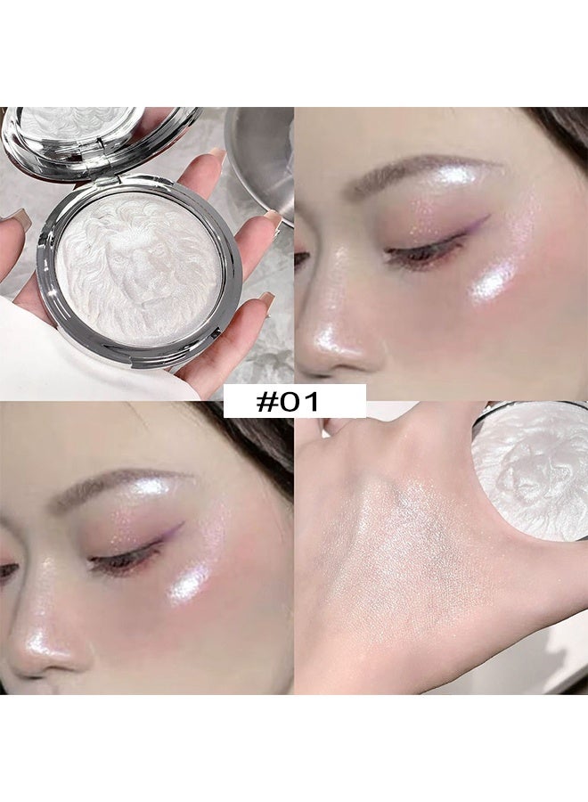KAPEINE Face Highlighter Palette,Pink Glitter Eyeshadow Pearl Shimmer Single Makeup Kit High Glossy Face Makeup Palette Sparkling Highlighter Makeup Palette Smooth Baked Lasting Shining Makeup-01 - Image 2